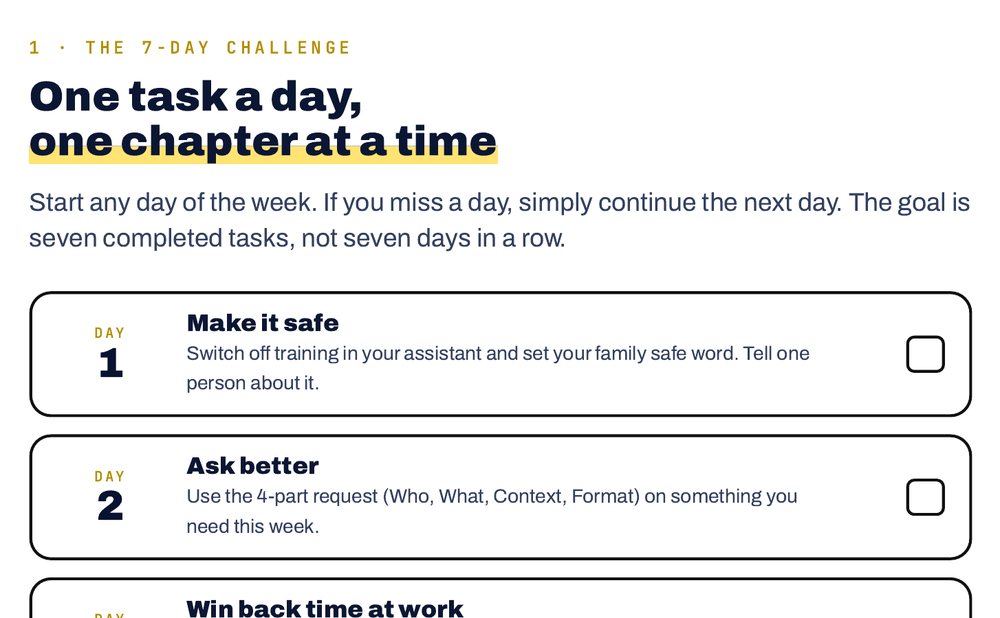 Excerpt from the guide: the 7-day challenge, one task per day
